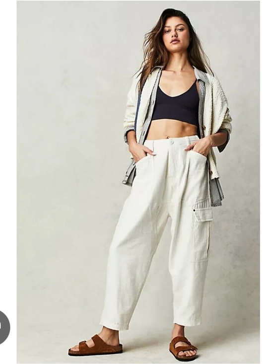 Free People Pants - NWT Free People Women's Cream Cargo Cotton Pants. Bay to breaker Pants
